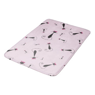 Pink Hat Kitty Cat Bathroom Mat