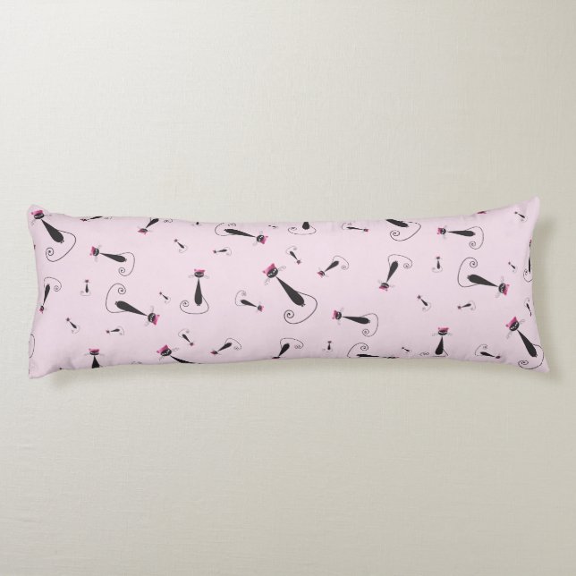Pink Hat Kitty Cat Body Pillow (Back)