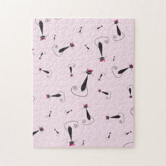 Pink Hat Kitty Cat Jigsaw Puzzle