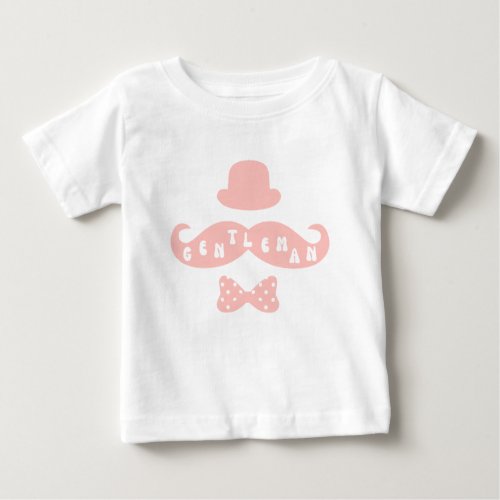 Pink Hat Mustache Casual Baby Boy T_Shirt