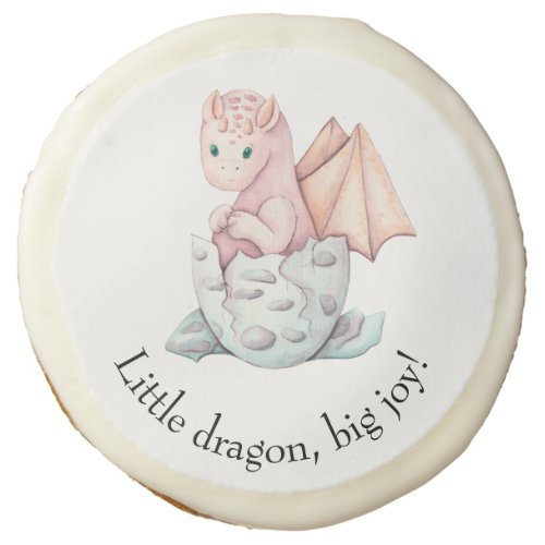 Pink Hatching Dragon Baby Shower Sugar Cookies