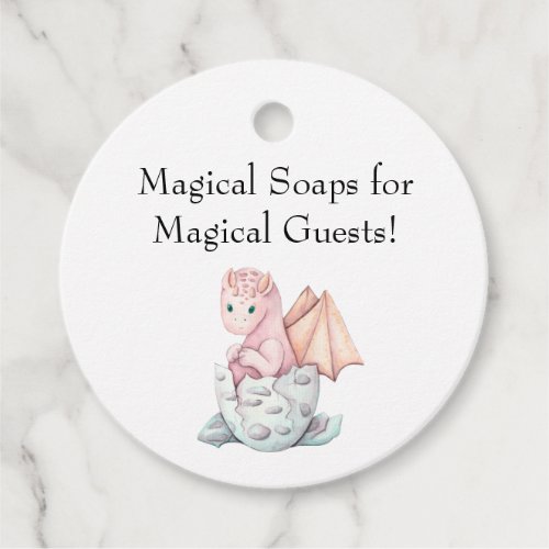 Pink Hatching Dragon Magical Soaps  Favor Tags