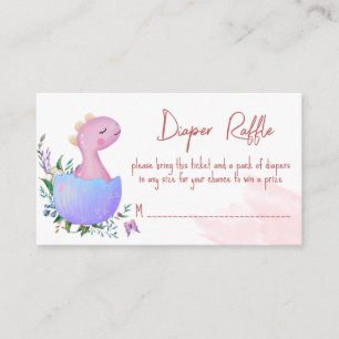 Pink hatching soon baby shower diaper raffle enclosure card
