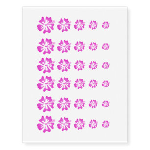 Pink Hawaiian Hibiscus flower temporary tattoo