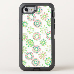 Pink Hawaiian Ice Snow Tropical Hibiscus Snowflake OtterBox Defender iPhone SE/8/7 Case