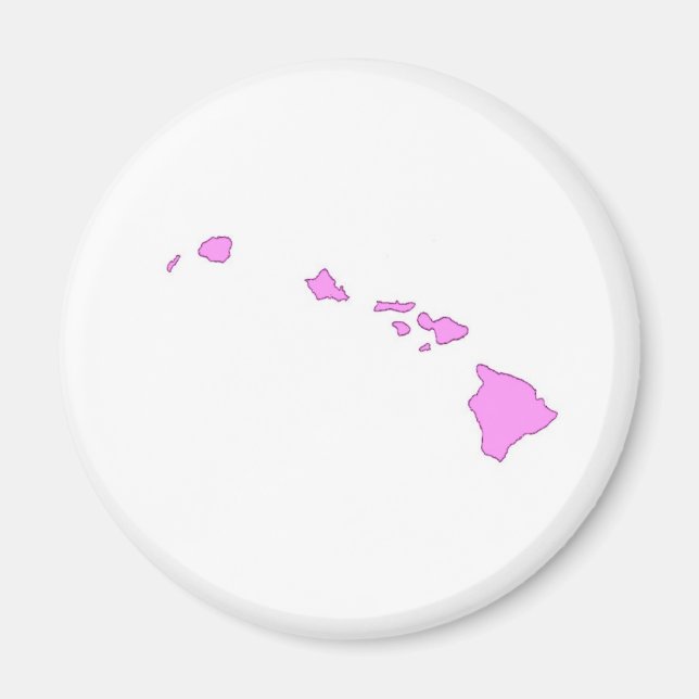 pink hawaiian island magnet (Front)