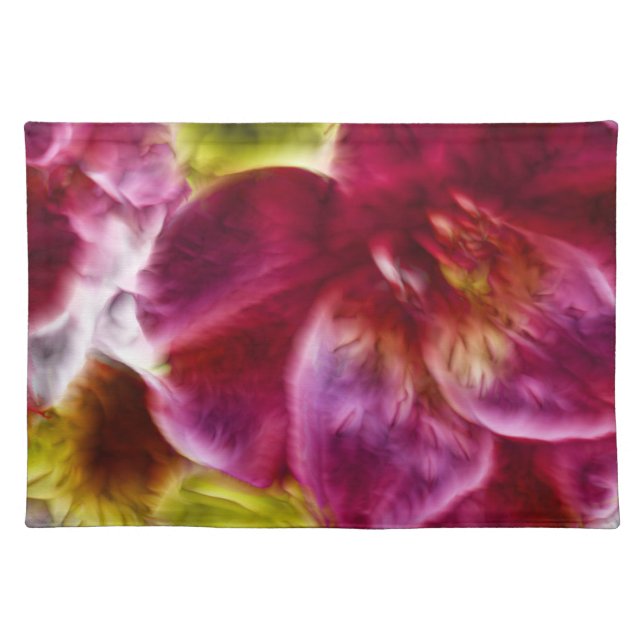 Pink Hawaiian Painted  Hibiscus Placemat (Front)