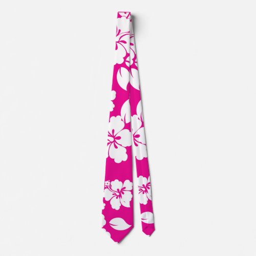 Pink Hawaiian Pattern Tie