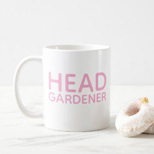 Pink Head Gardener coffee mug