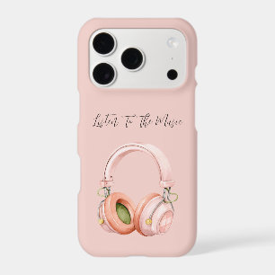 Pink Headphones Listen To The Music iPhone 17 Pro Case