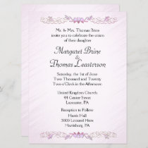 Pink Heart Accent Wedding Invitations