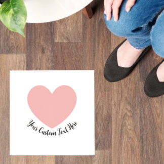 Pink Heart Add Custom Text Floor Decals