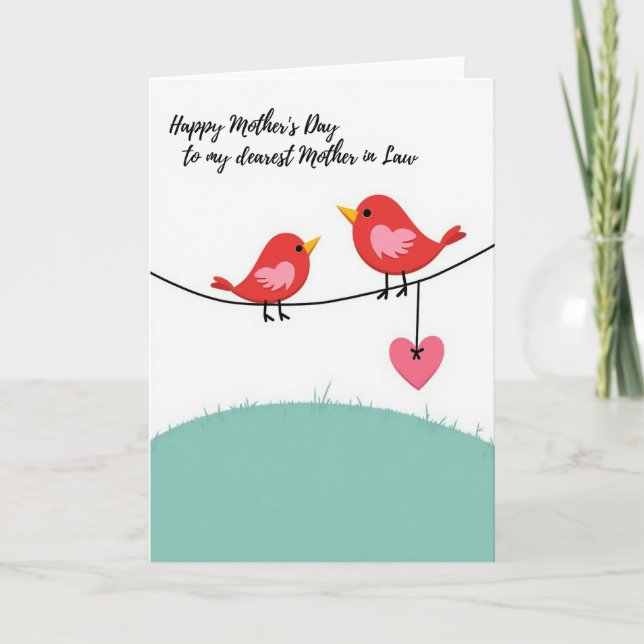 Pink Heart Affection Mothers Day Card (Front)