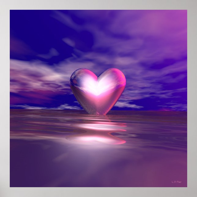 Pink Heart Afloat Poster (Front)