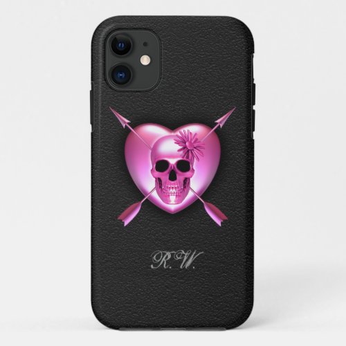 Pink Heart and Skull iPhone 5 Case