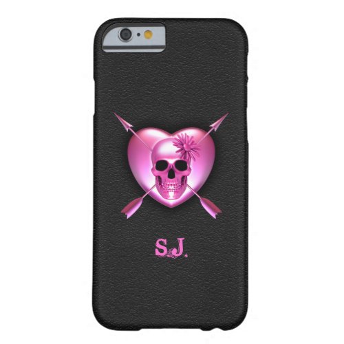 Pink Heart and Skull iPhone 6 Case