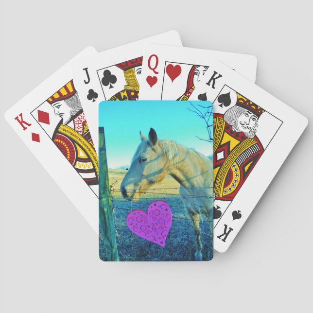 Pink Heart and Yellow Horse Poker Cards (Back)