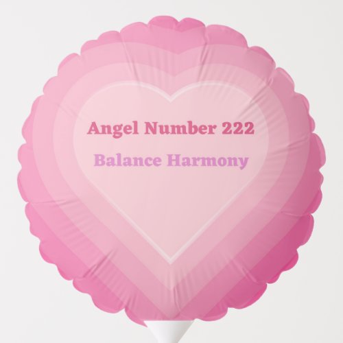 Pink Heart Angel Number 222 Balloons