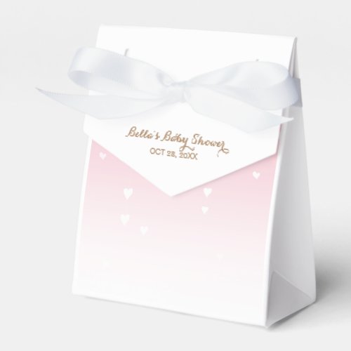 Pink Heart Baby Shower Favor Boxes