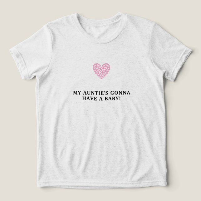 Pink Heart Baby Shower Tri-Blend Shirt (Design Front)