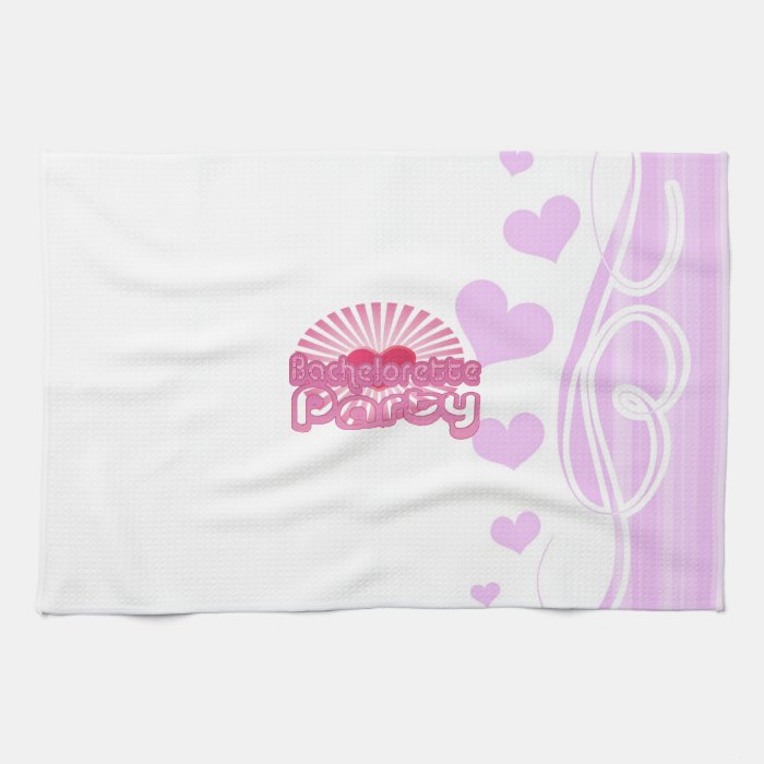 pink heart bachelorette party cute bridal towels