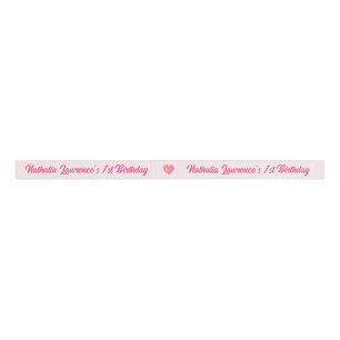 Pink Heart Balloon Birthday Pink Grosgrain Ribbon
