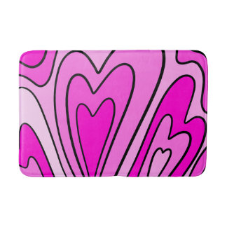 Pink heart  bath mat