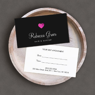 Pink Heart Beauty Salon Appointment Reminder Card