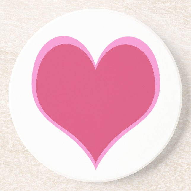 Pink Heart Beverage Coaster (Front)
