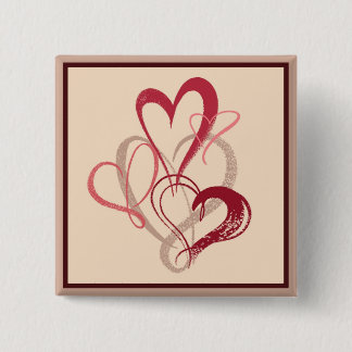 Pink Heart Bouquet Valentine’s Day Button