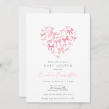 Pink Heart Bow Custom Baby Shower