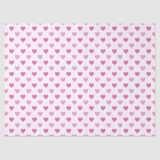 Pink Heart Breast Cancer Awareness Pattern Tissue Paper (Front)