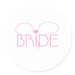 Pink Heart Bride T-shirts and Gifts Classic Round Sticker