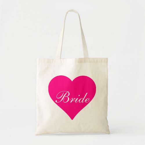 Pink Heart Bride Tote Bag