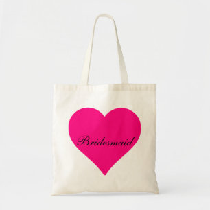 Pink Heart Bridesmaid Tote Bag