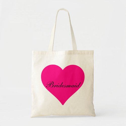 Pink Heart Bridesmaid Tote Bag