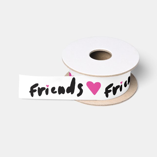 Pink Heart Buddies Clipart Making Friends Clipart Satin Ribbon (Spool)