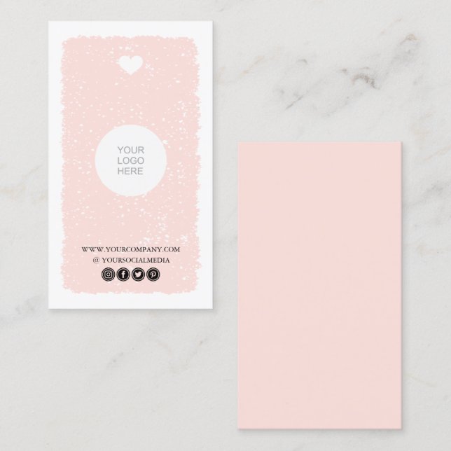 Pink Heart Business Card (Front/Back)