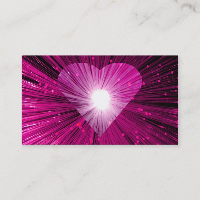 Pink Heart business card pink (Front)