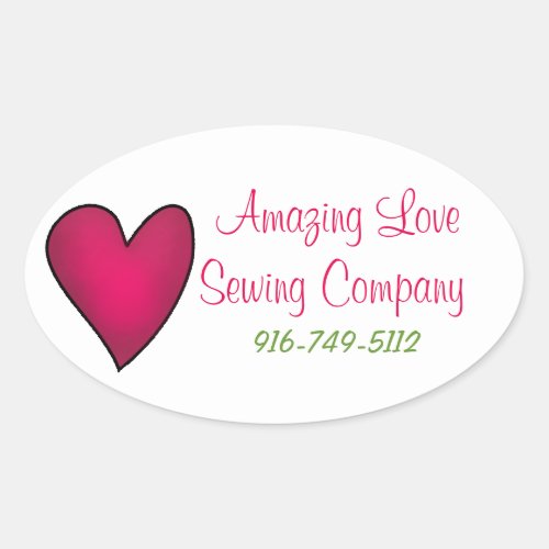 Pink Heart Business Custom Sticker