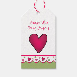 Pink Heart Business Product Tags