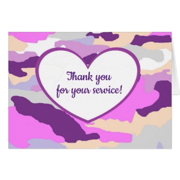 Pink Heart Camouflage Service Greeting Card Pink Heart Camouflage Service Greeting Card