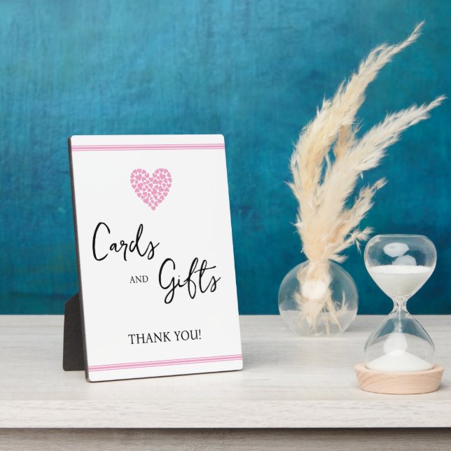 Pink Heart Cards and Gifts Baby Shower Plaque (Side)