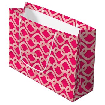 Pink Heart Chain Large Gift Bag by StargazerDesigns at Zazzle