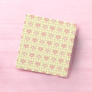 Pink Heart Checkered Pattern Valentine's Day 3 Ring Binder