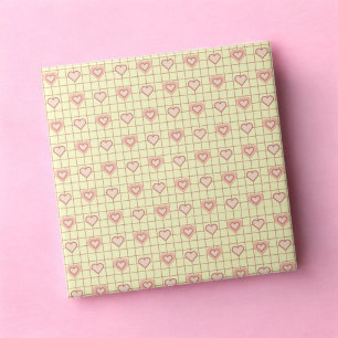Pink Heart Checkered Pattern Valentine's Day Ceramic Tile