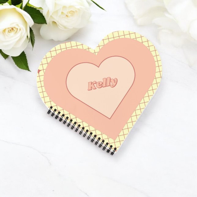 Pink Heart Checkered Pattern Valentine's Day Notebook (Creator Uploaded)