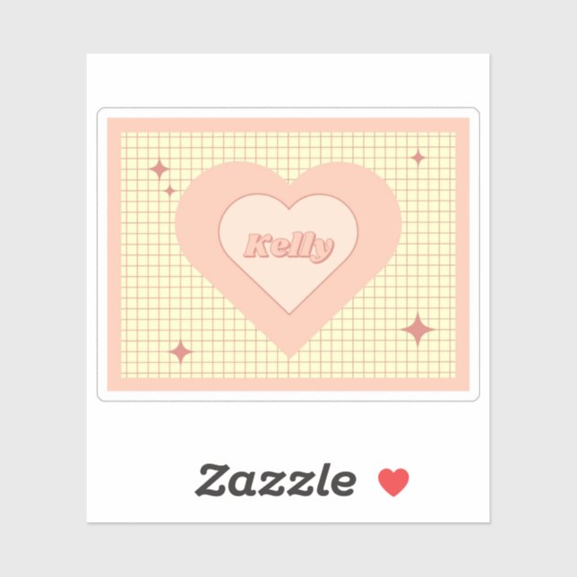 Pink Heart Checkered Pattern Valentine's Day Sticker (Sheet)