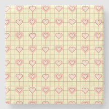 Pink Heart Checkered Pattern Valentine's Day