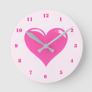 Pink Heart Clock
